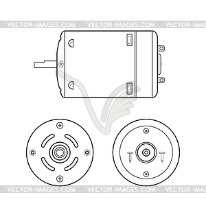 Electric motor outline - vector clipart