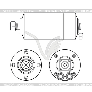 Electric motor outline - vector image