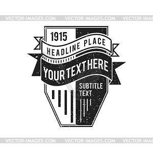 Monochrome retro badge design - vector image