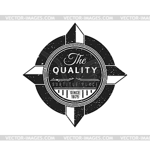Monochrome retro badge design - vector image