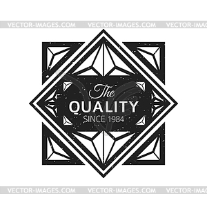 Monochrome retro badge design - vector clip art