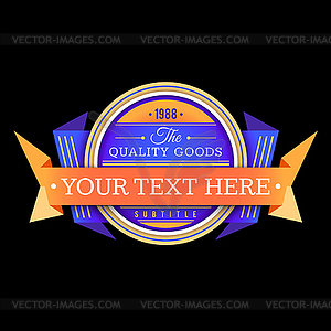 Volumetric badge flat design - vector clip art