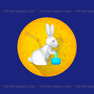 Chinese moon rabbit - vector image