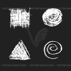Chalk charcoal realistic texture - white & black vector clipart