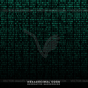 Binary code hex background - vector image