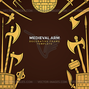 Medieval cold steel arms frame - vector clip art