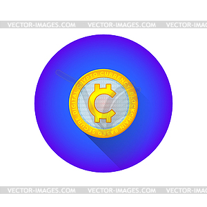Cryptocurrency global symbol icon - vector clipart