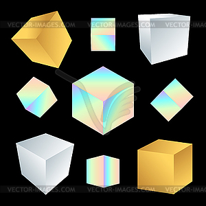 Glossy platonic solids set - stock vector clipart