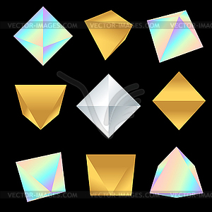 Glossy platonic solids set - vector clip art