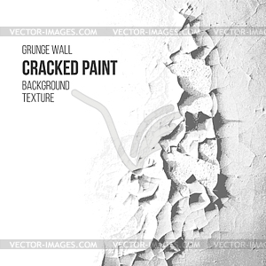 Cracked paint grunge wall texture - vector image