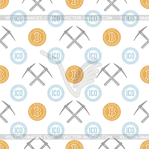 Crypto currency blockchain seamless pattern - vector image