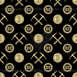 Crypto currency blockchain seamless pattern - vector clipart