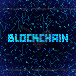 Blockchain distributed ledger technology - vector clipart