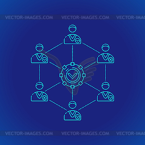 Blockchain distributed ledger technology - vector clipart