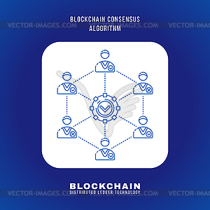 Blockchain distributed ledger technology - vector image