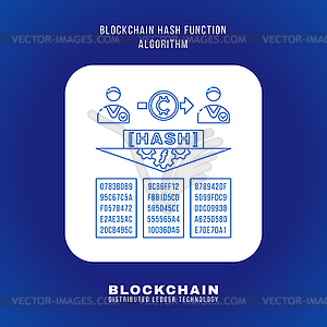 Blockchain distributed ledger technology - vector clip art
