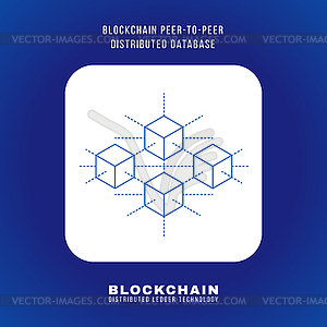 Blockchain distributed ledger technology - vector image