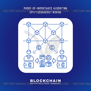 Blockchain distributed ledger technology - vector clipart