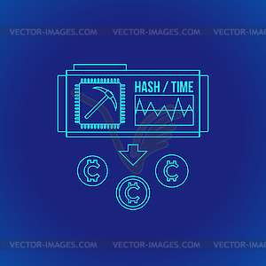Blockchain distributed ledger technology - vector clipart