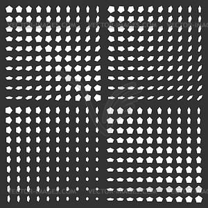 Monochrome halftone background set - vector image