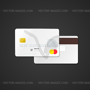 Blank bank card mockup - vector image