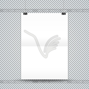 Fold hanging poster mockup - vector clip art