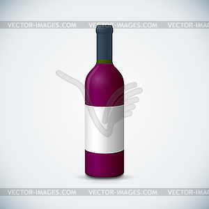 Blank wine bottle mockup - vector clipart