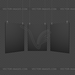 Vertical suspended poster set mockup - vector image