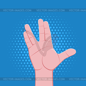 Symbolic hand fingers gesture - vector image