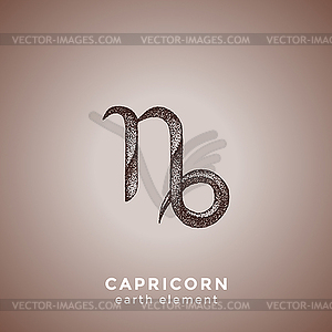 Capricorn zodiac sign - vector clipart