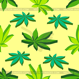 Isometrcic marijuana leaves seamless pattern - vector clip art