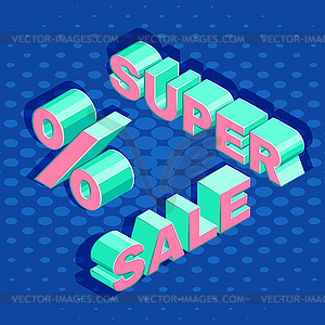 Isometric advertising promotion banner template - vector image