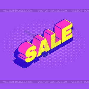 Isometric advertising promotion banner template - vector image