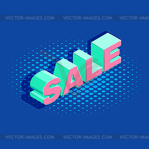Isometric advertising promotion banner template - vector clipart