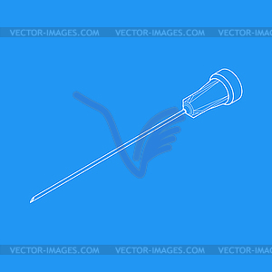Isometric syringe needle - vector image