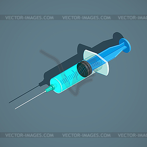 Isometric medicine disposable syringe - vector image