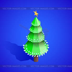 New year christmas tree isometric - vector clipart