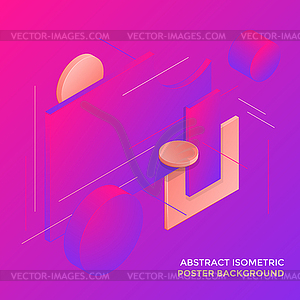 Геометрический абстрактный изометрический дизайн фона - иллюстрация в векторном формате