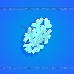 Изометрическая геометрическая снежинка - графика в векторном формате