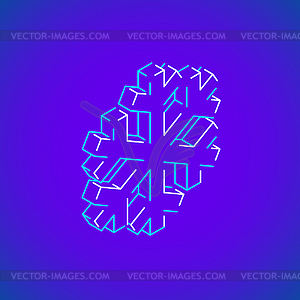 Isometric geometric snowflake - vector clip art