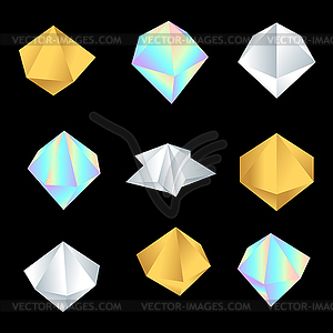 Glossy platonic solids set - vector clipart / vector image