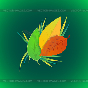Stale leaves grass - vector image