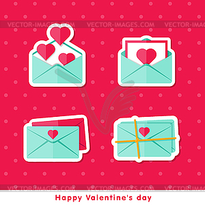 Flat cons. Happy Valentine day - vector clip art