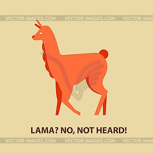 Stylized lama in flat style - vector clipart