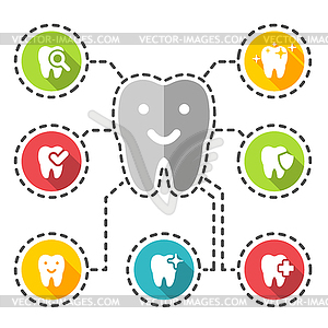 Dental icons set - vector clipart