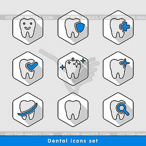 Dental icons set - vector image