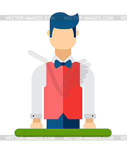 Croupier in flat style - vector EPS clipart