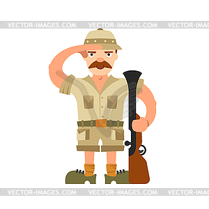 Hunter on background - vector clip art