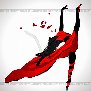 Beautiful dancing girl - color vector clipart