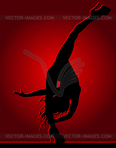 Flexible dancing girl - royalty-free vector image